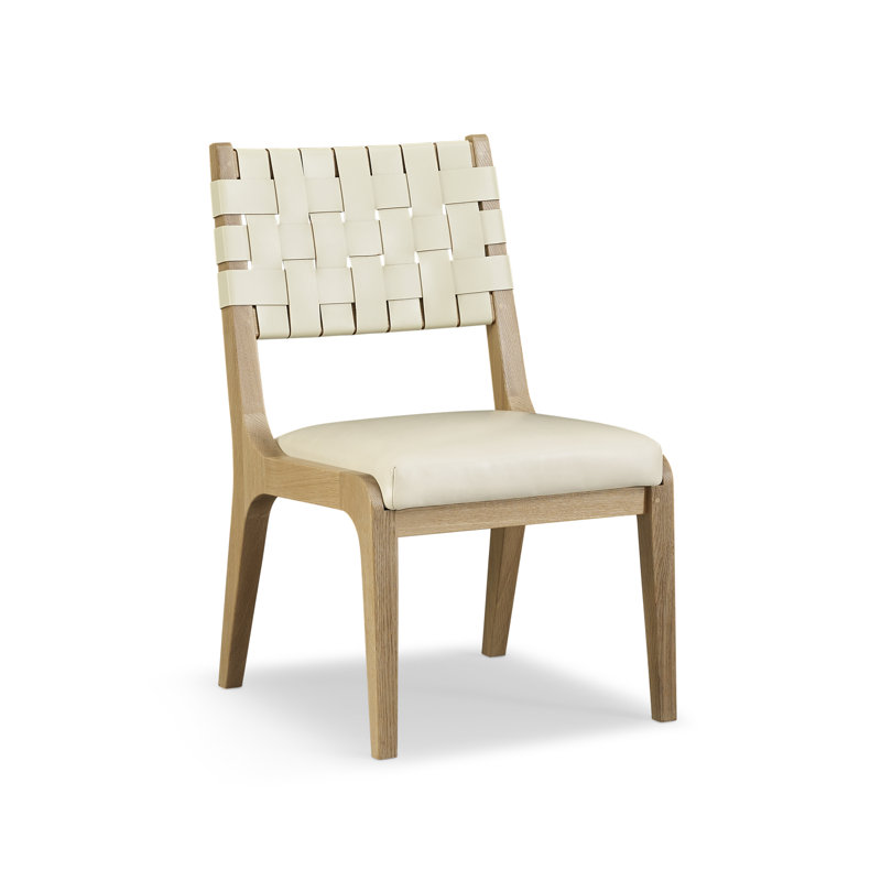 Portfolio120 Welland Leather Dining Chair, Mont Blanc Ivory, Natural