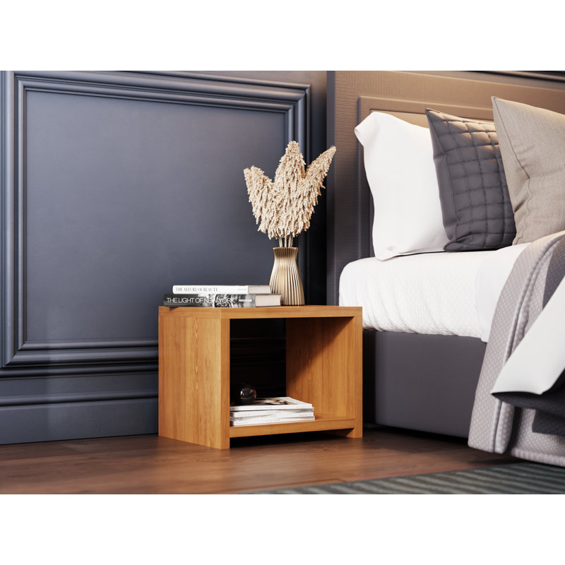 Bedside Cabinet Table For Bedroom - Elegant Stylish Classic Wooden Bedside Shelf Unit (B1), Alder