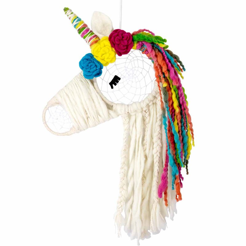 Décoration murale licorne tissée à la main