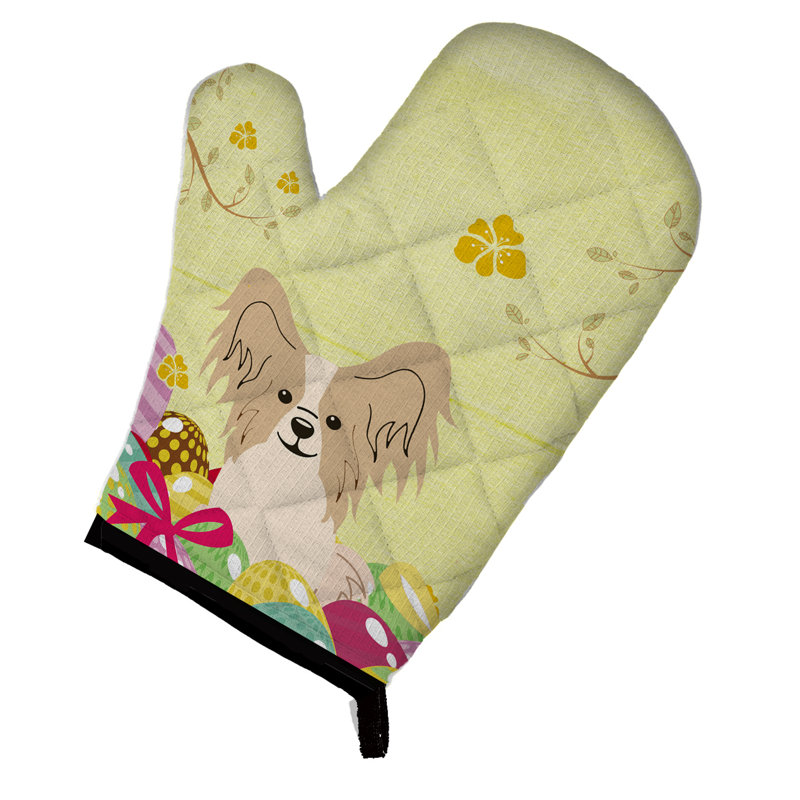 Moufle Saroyan Papillon, Vert clair / blanc cassé / brun