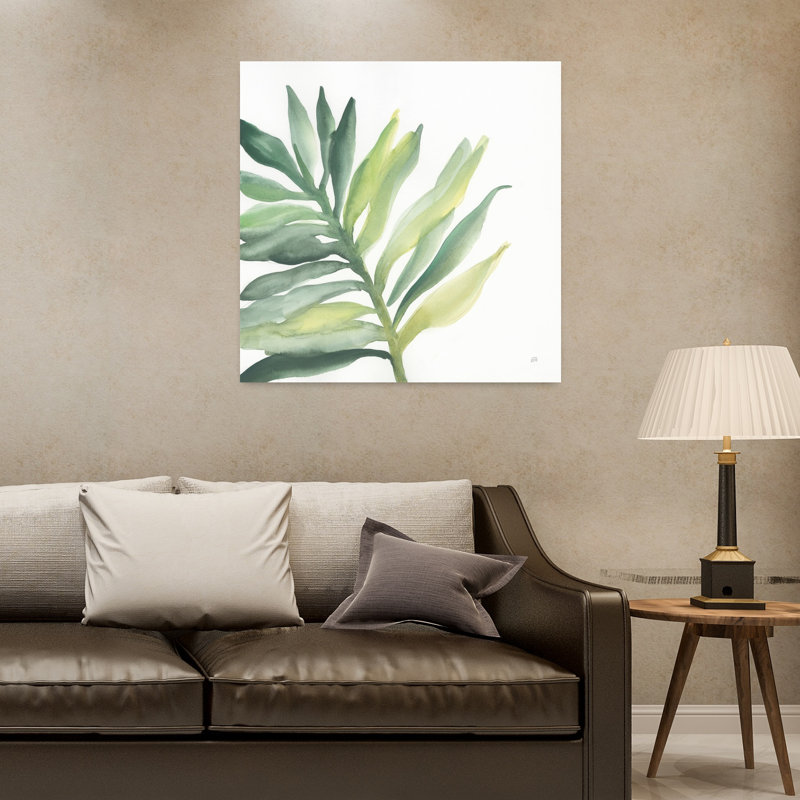 Palmier tropical III, art abstrait de paysage tropical, H 32 po x l 32 po