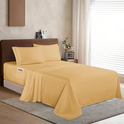 Elegant Comfort Luxury 1500 Premium Hotel Quality Microfiber 4-Piece Sheet Set - Soft, All Around Elastic 18-24 Inches Deep Fitted Sheet - Extra Deep Pocket Sheets
