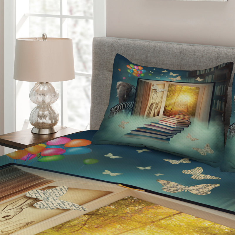 Fantasy Polyester Coverlet, King Bedspread + 2 Shams