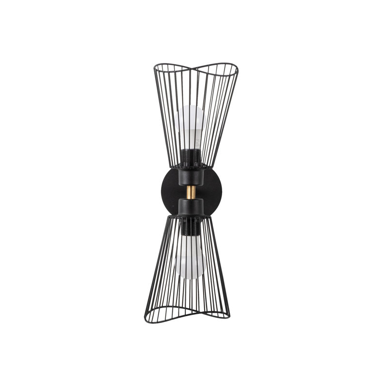 Lampe murale noire élégante, corps en métal, 6,3 po x 6,3 po | Hauteur: 18,9 pouces | 2 x douilles E27, 40 W maximum | Certifié IP20, idéal pour les hôtels et les intérieurs modernes | Solution d'éclairage élégante et fonctionnelle
