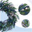 Couronne de lavande artificielle avec feuilles vertes - mauve / vert - porte d'entrée saisonnière et décoration murale