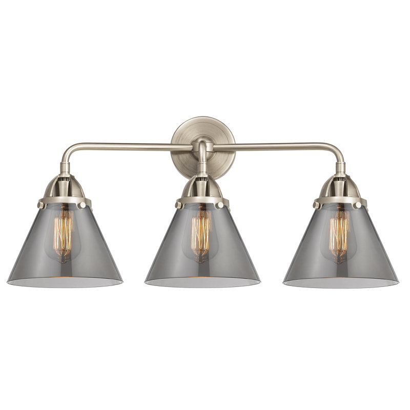 Shauna 3 - Light Vanity Light, Incandescent, Plated Smoke, Brushed Satin Nickel
