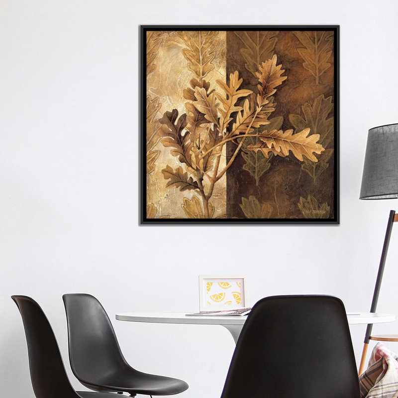 « leaf patterns i », impression sur toile, H 37 po x l 37 po x P 1,5 po, Pas de tapis, Toile tendue
