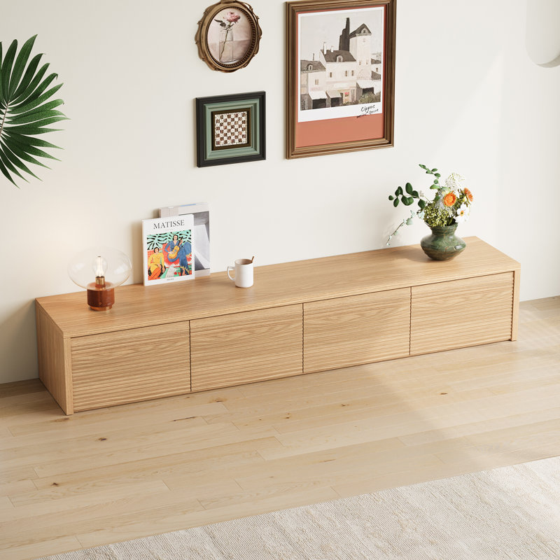 Nordic Style 79'' Long Wooden Tv Stand With 4 Drawers, Large Storage Media Console For Living Room
