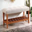 Banc en tissu et finition chêne-698436966