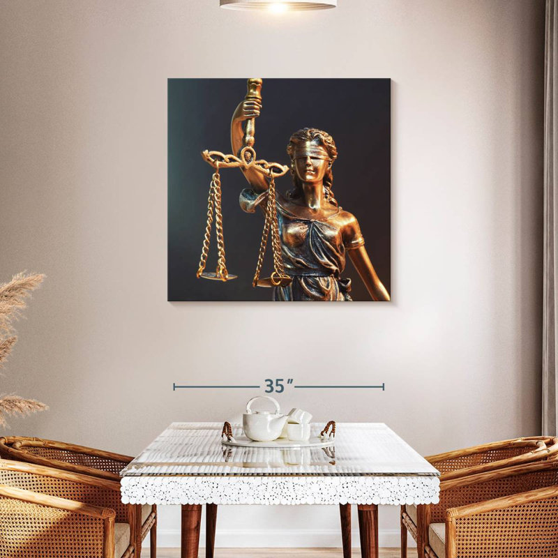 Statue Alcaraz Lady Justice, H 36 po x l 36 po