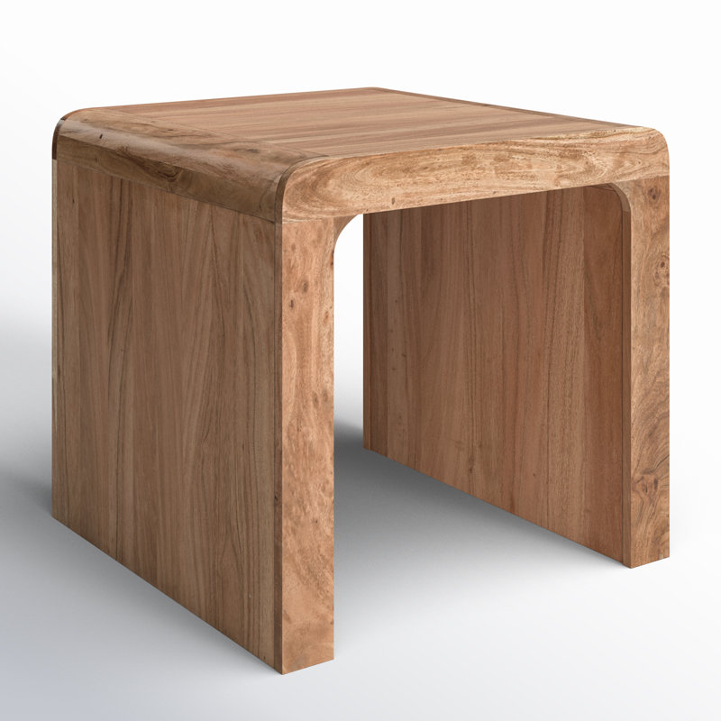 Runi Solid Wood End Table, Natural