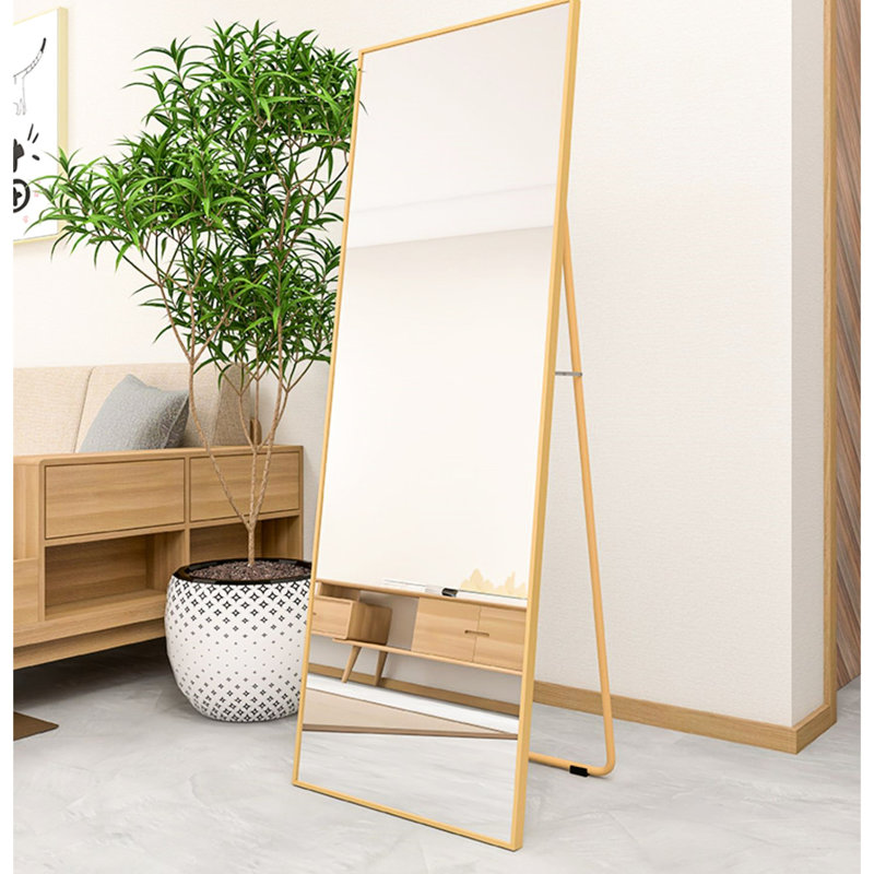 Miroir doré pleine longueur, cadre en alliage, 65,07 po x 24,09 po, 3,04 po, cadre de 25 lb
