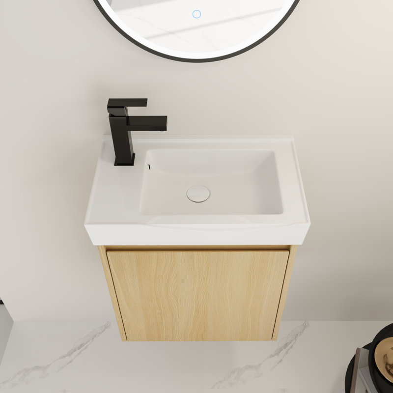 20" Wall-Mounted Vanity with Ceramic Sink