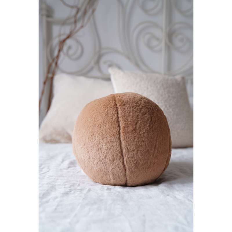 Eco-Friendly Cushion, Light Brown, 9.8 x 9.8 x 9.8 inches | 75% Recycled Polyester & 25% Polyester, Silicone Filling | Machine Washable at 68°F, Perfect for Home Decor & Comfort | Sustainable Design
