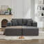Canapé modulaire 106 pouces avec méridienne double, siège profond, conception modulaire moderne pour le salon, sans assemblage, tissu en velours côtelé gris moelleux-1484022054