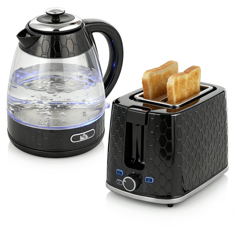 Kettle and Toaster Set, Black
