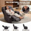 Fauteuil inclinable massant et chauffant en similicuir couleur café, largeur d'assise 132 cm, structure en fer et mousse, canapé inclinable manuel pour salon