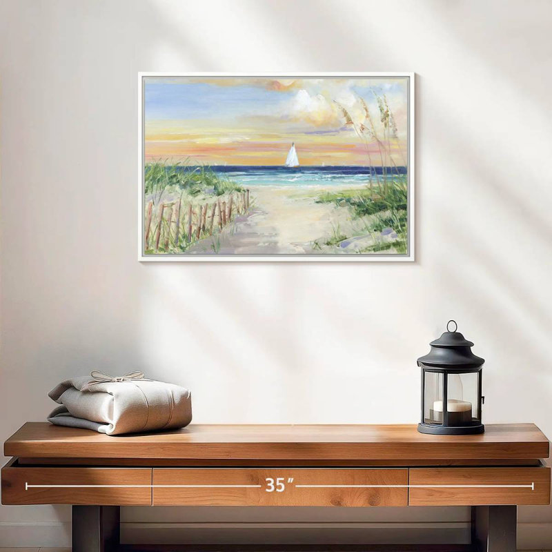 Mettez les voiles II, Cadre flottant blanc, 19 po x 13 po