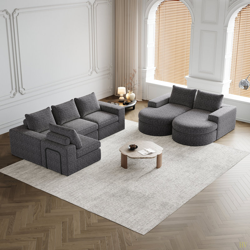 Canapé modulaire Chenille Cloud, Gris chenille