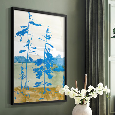 «Cerulean Spruce I», reproduction encadrée - bois massif