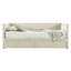 Lit de jour beige simple en velours côtelé avec tiroirs pratiques et lattes de bois stables - tissu de chambre à coucher, deux tiroirs, moderne et fonctionnel