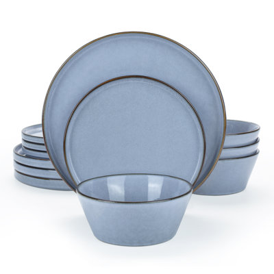 Famiware 12 Piece Plates and Bowls Sets, Dinnerware Sets