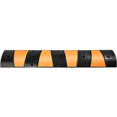 Caoutchouc Speed Bump en caoutchouc 72,8 x 12,2 x 2,2 po, 2 canaux, noir / jaune avec capacité de charge de 22 000 lb
