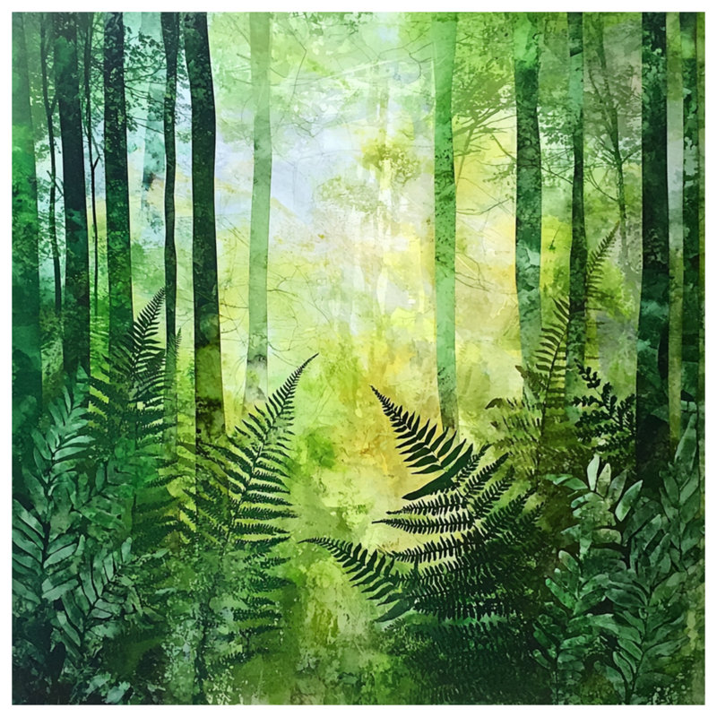 Édredon forêt dense avec fougères, Twin Extra Long