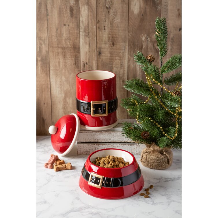 Sifuentes Santa Belt Pet Bowl