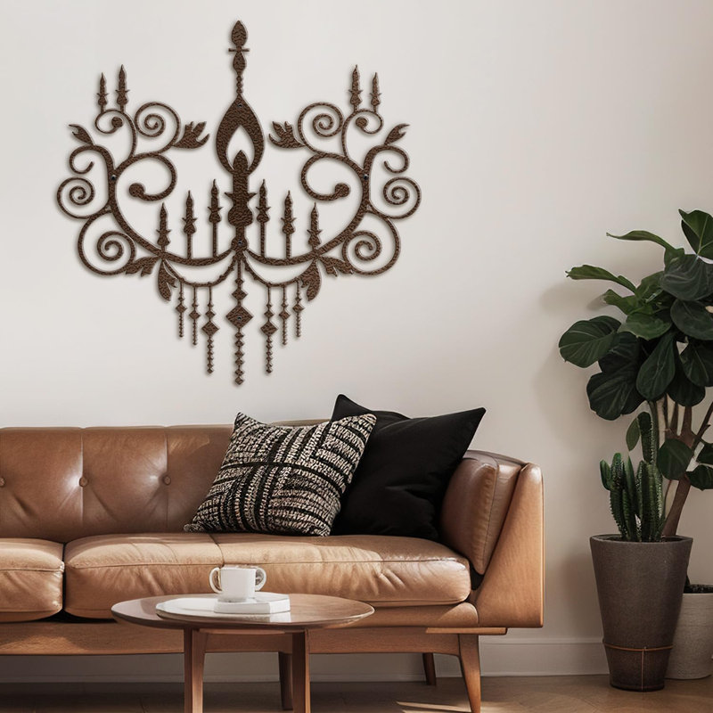 Wall Decor Metal, 30" H x 30" W x 0.05" D, Bronze
