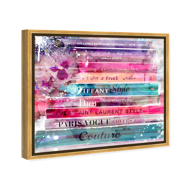 Livres Fashion Splash - peinture, H 24 po x l 30 po, Cadre doré