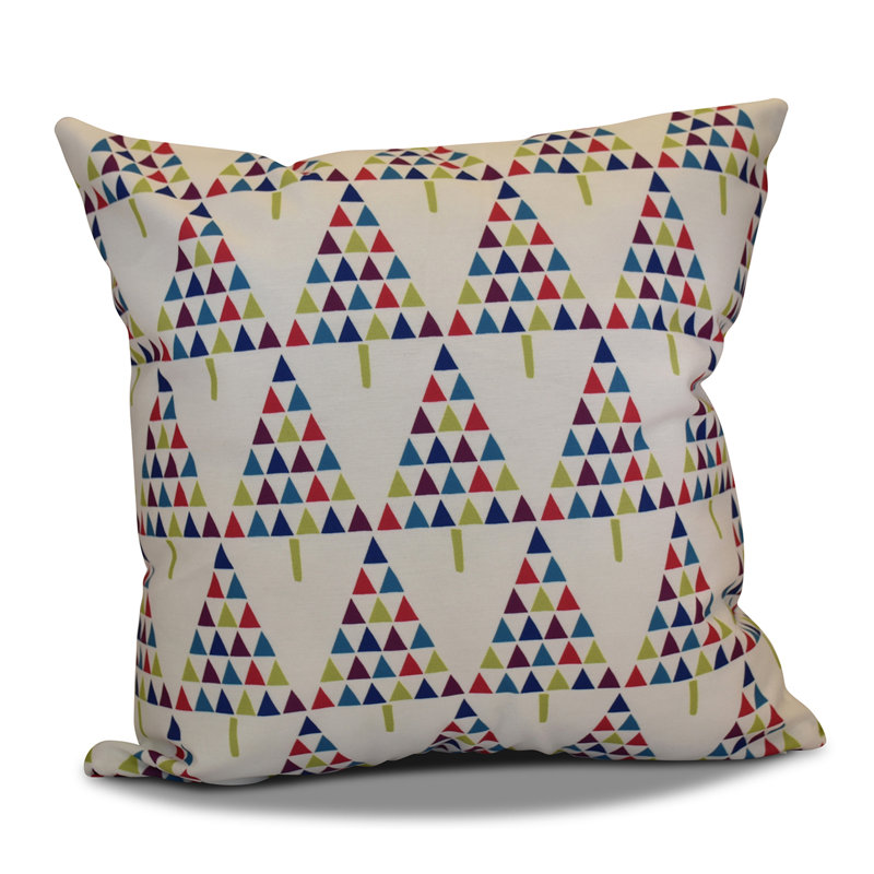 Housse et insert de coussin carré Jump for Joy Christmas Triangle Trees, Blanc, H 26 po x l 26 po