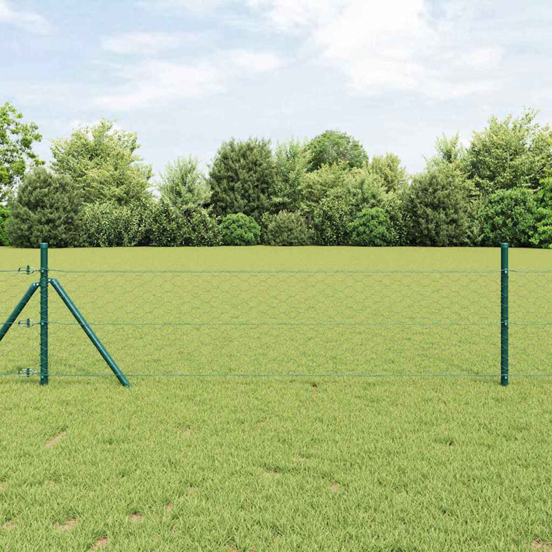 Steel Fencing Kits Fencing, 50cm H x 2500cm W, Green