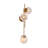 Jenavicia 30" H 3-Light Brass Metal Armed Sconce with Hand-Blown Cracked Glass Shades 