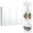 34.5'' W × 25.5'' H Surface Frameless Medicine Cabinet Mirror 6 Shelves