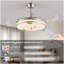 Ventilateur de plafond moderne à DEL 42 pouces à 2 niveaux avec lumière et télécommande, pales rétractables, moteur à courant continu réglable à 6 vitesses, fonctionnement silencieux pour le salon, la chambre à coucher, la salle à manger