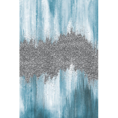 Silver and Blue Abstract by Unknown