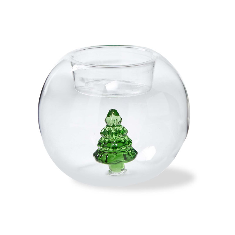 Tree Globe Tealight Candle Holder Clear Christmas