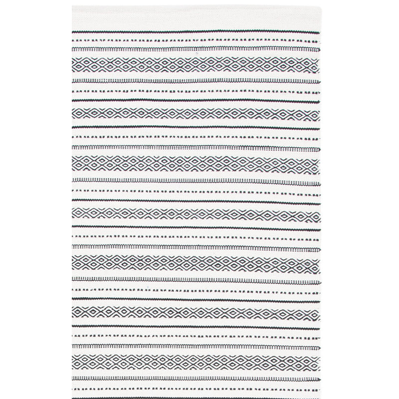 Tapis rayé en coton Mehara, Rectangulaire 3 pi x 5 pi