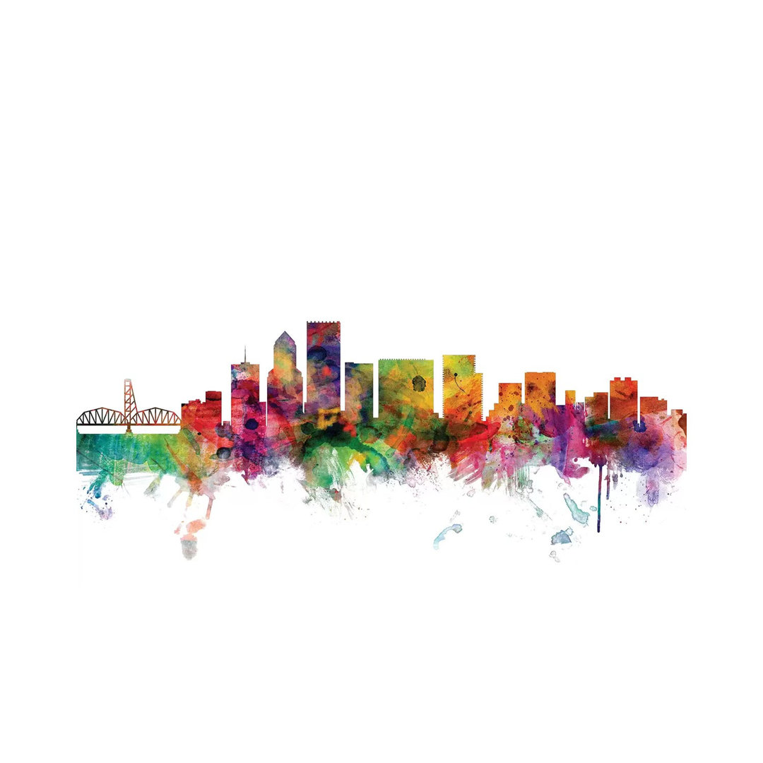 Portland, Oregon Skyline by Michael Tompsett - Wrapped Canvas Gallery-Wrapped Canvas GiclÃ©e