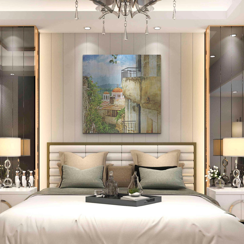 «Santorini II», art mural en métal, H 36 po x l 36 po