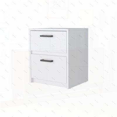 Black 2-Drawer Nightstand