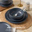 Service de table 12 pièces en grès, service pour 4 avec assiettes et bols, vaisselle empilable allant au lave-vaisselle et au micro-ondes, ustensiles de cuisine glaçure mat non toxique-302371595