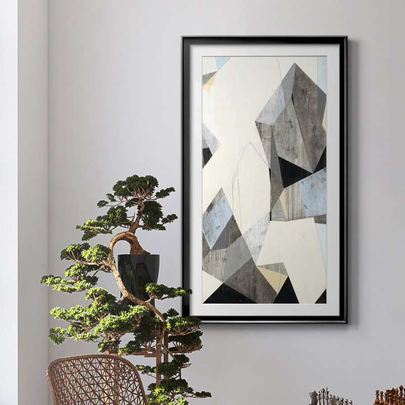 LOFI II - reproduction d'art, H 14,5 po x l 26,5 po x P 1,5 po, Papier encadré noir, Blanc