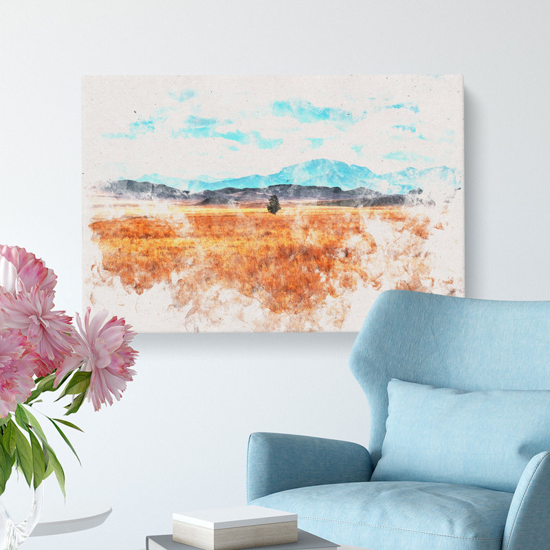 Lone Tree In Montana - Wrapped Canvas, 60cm H x 91cm W x 3cm D