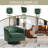Applewold Upholstered Green Faux Leather Swivel Barrel Chair with Solid Wood Base-826987972