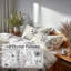 Ensemble de literie 5 pièces Country Farmhouse - Ensemble de housse de couette et coussin décoratif gris Meadow-124290119