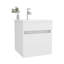 Meuble-lavabo flottant blanc avec lavabo et 1 porte-117825200