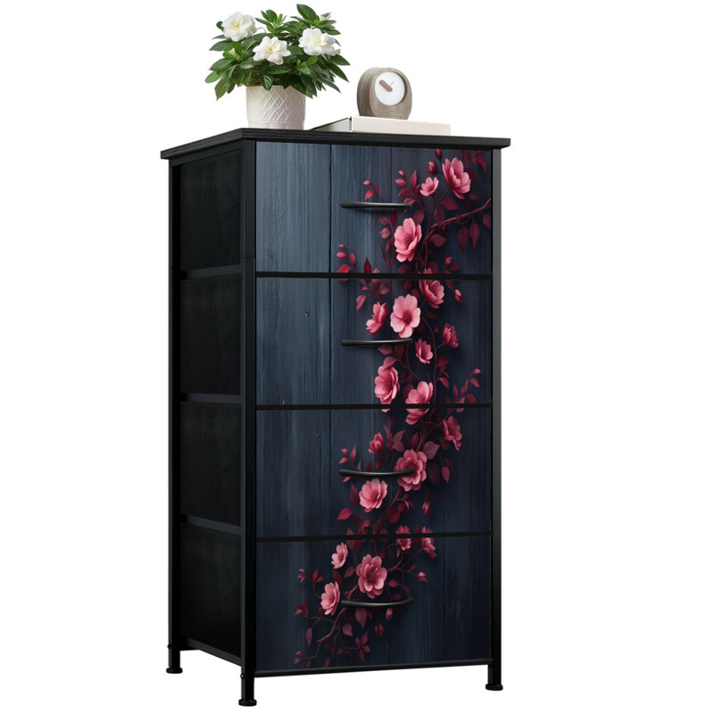 Commode 4 tiroirs avec rangement vertical