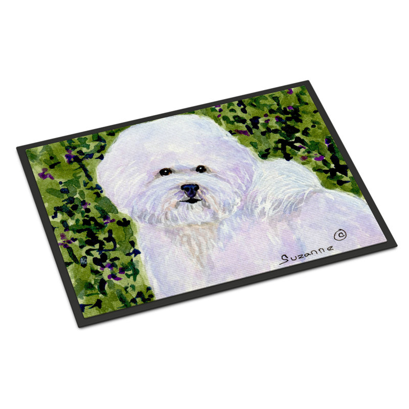 Tapis d'intérieur antidérapant Tahoma Bichon Frise, Rectangle 1 pi 6 po x 2 pi 3 po